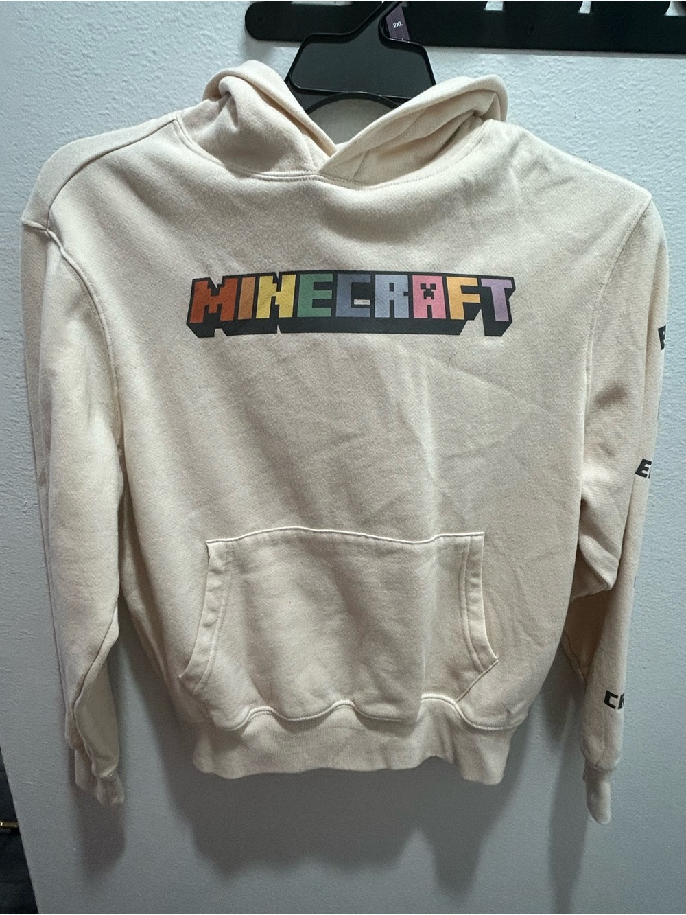 Minecraft Logo Cream Crewneck Hoodie Sweatshirt - Unbranded
